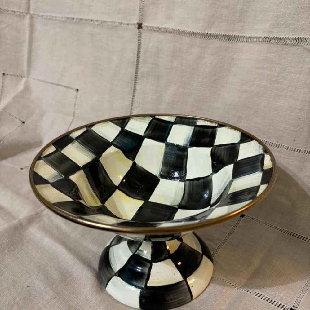 McKenzie Childs Courtly Check 10 oz. compote